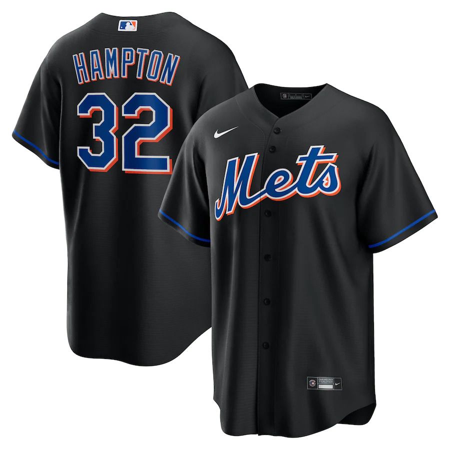 Cheap Custom Men New York Mets 32 Mike Hampton Nike Black 2022 Alternate Replica Player MLB Jersey